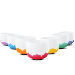 Juego <span class=keywords><strong>de</strong></span> 7 Cuencos Tibetanos <span class=keywords><strong>de</strong></span> Cristal <span class=keywords><strong>de</strong></span> Cuarzo Esmerilado con Diseño <span class=keywords><strong>de</strong></span> Loto Jinfang <span class=keywords><strong>de</strong></span> 8-14 Pulgadas para Sanación con Sonido y Canto Tibetano - Product Image 6