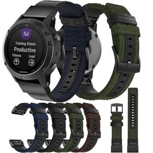 <span class=keywords><strong>Bracelet</strong></span> de remplacement pour montre intelligente <span class=keywords><strong>Garmin</strong></span> <span class=keywords><strong>Fenix</strong></span> 7 6 <span class=keywords><strong>5</strong></span>, cuir véritable + toile, 22 mm, sangle de montre en nylon à fixation rapide - Product Image 1