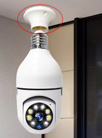 Caméra sans fil avec ampoule d'alimentation ca, montage au plafond, 90 degrés 360 V380 Pro Wifi, caméra automatique