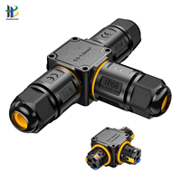 Connecteur étanche IP68 en forme de T M684-T à 2/3 broches, 24A 450VAC/10A 300VAC, certifié CE ROHS ETL pour câblage sous-marin et souterrain
