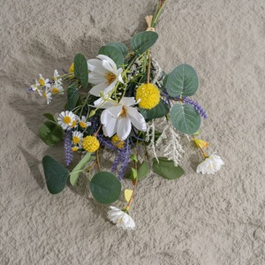 Décoration d'intérieur, bouquet de fleurs artificielles en eucalyptus et marguerites, tissu tissé en plastique, décoration de mariage et de la maison CF02008 - Product Image 3