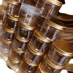 Food Grade Clear PET <b>Plastic</b> <b>Jars</b> Gold Silver Aluminum Lids 200ml 50g Empty Cosmetic Body Scrub Container for Loose Powder - Product Image 1