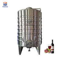 Cuve de Fermentation Vinicole en Acier Inoxydable 304/316L, à Double Enveloppe, avec Plaque à Cavités pour Refroidissement, Finition Brossée, Capacités de 100L à 10000L, Précise