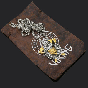 AliExpress vendita calda stile Vintage in acciaio inox ciondolo celtico in titanio testa in acciaio gioielli-vyking collana lupo per bambini - Product Image 6