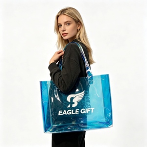 Custom Printed Laser Double Handle Packaging Bag <b>Large</b> Capacity Daily PVC Bag - Product Image 3