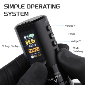Machine à Tatouer <span class=keywords><strong>sans</strong></span> <span class=keywords><strong>Fil</strong></span> Noir Mat Maquillage Permanent Microblading Sourcils <span class=keywords><strong>Dermographe</strong></span> Avec Cartouche Aiguilles - Product Image 4