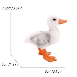 Modèles d'animaux de ferme simulés en PVC pour l'exportation, Série Canards : Canards femelles à tête verte, blancs et jaunes, couleur sable d'automne - Product Image 5