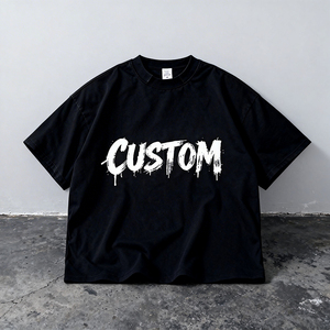 T-Shirt <span class=keywords><strong>Anime</strong></span> Personalizzate a Manica Corta, <span class=keywords><strong>Abbigliamento</strong></span> Vintage di Marca Oversize Streetwear, 100% Cotone 240g, Ordine Minimo 1 Pezzo - Product Image 1