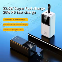 LOGO personnalisable PD22.5W banque de puissance de charge super rapide 10000-50000mAh chargeur portable double USB de grande capacité avec lanière