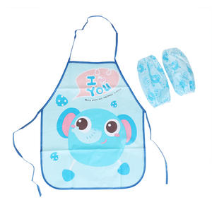 Plastica morbida PEVA grembiule bambino con chiusura a stringhe impermeabile grembiule per bambini per il disegno di giocare e mangiare - Product Image 1