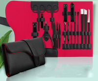 Coupe-ongles professionnel portable en acier au carbone noir de haute qualité, 18 pièces, durable, pour manucure et pédicure