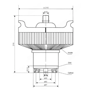 3cx20000a7 máy phát công suất cao gốm kim loại triode Ống Tuner đài phát thanh Viễn Thông RF khuếch đại - Product Image 2