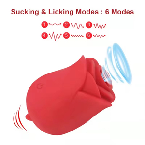 Jouet sexuel pour femmes Rose Puissant stimulateur clitoridien Rose noire vibrante Lèche-langue Double face Forme de rose Vibrateur pour couples - Product Image 3