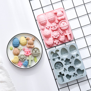 Moule en silicone GREENSIDE à 15 cavités avec des motifs sur le thème de Pâques, lapins, œufs et plus, pour la création d'art en résine, la pâtisserie et la fabrication de chocolat - Product Image 2