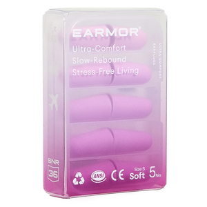 EARMOR Ultra Weiche Schaumstoff-Ohrstöpsel zum Schlafen Geräuschunterdrückung SNR 36dB Langsam Rückfedernde Ohrstöpsel für Studium und Reisen 5 Paar mit Etui - Product Image 1