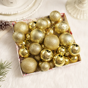 <b>Glitter</b> Christmas Ball Set Shatterproof Plastic Ornaments Champagne Gold Christmas Tree Ball Hanging Ornaments for Tree - Product Image 4