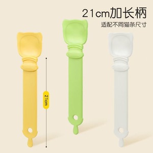 Cat Treat Feeding Spoon <b>Silicone</b> Long Handle Easy To Clean Pet Feeding Tool For Cats - Product Image 3