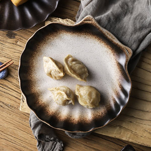 Plato de seguridad para lavavajillas de estilo <span class=keywords><strong>japonés</strong></span>, plato negro vintage para <span class=keywords><strong>restaurante</strong></span>, vajilla de cerámica para cocina, plato de <span class=keywords><strong>sushi</strong></span> para comida - Product Image 3