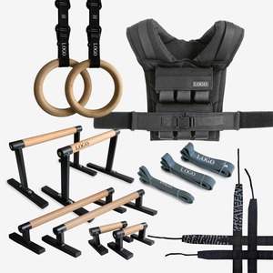 FDFIT Equipo de Calistenia Personalizado: Parallettes, Barra de Dips, Barra de Flexiones, Banda de Resistencia, Chaleco con Peso, Soportes para Dips - Product Image 1