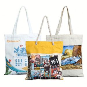 Custom Logo Eco-Friendly Recycled Cotton Canvas Tote Bag Women Blank Plain Design for School Use or Gift - Product Image 1