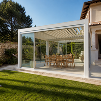 Système de toit à lames motorisées en aluminium Jiake pour pergola extérieure, jardin, patio, villa, porte en verre CE, vente en gros d'usine