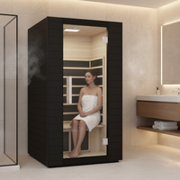 Sauna sec en bois de pruche canadien moderne et personnalisé pour 2 personnes, sauna infrarouge à spectre complet avec éclairage LED, appartement, villa