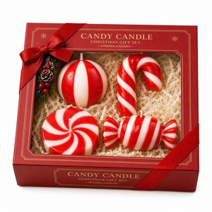 Custom Handmade Christmas Ball <strong>Candy</strong> <strong>Cane</strong> Shape Christmas <strong>Candles</strong> for Festival Decor Fragrance Xsmas Gift Box Scented <strong>Candles</strong> - Product Image 1