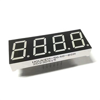 Layar LED 7 Segmen 4 Digit Super Merah (620-625 NM) 0,56 Inci Houkem-5648-A/BSR 12 pin 4 Titik