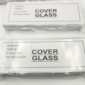 แผ่นกระจกปิดผิว 24x50 มม. 100 ชิ้น ความหนา 0.13-0.17 มม. สำหรับใช้กับสไลด์กล้องจุลทรรศน์ในห้องปฏิบัติการ - Product Image 4