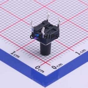 TC-1102-B-K-B Tactile Switch Through hole Component THT-4P,6x6mm Switch Single Pole Single Throw Round Button 1.6N Through Hole - Product Image 2