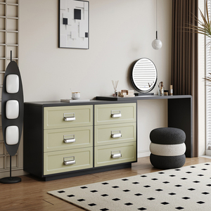 <span class=keywords><strong>Coiffeuse</strong></span> lumineuse de style français moderne <span class=keywords><strong>pour</strong></span> adultes <span class=keywords><strong>coiffeuse</strong></span> de rangement de luxe légère <span class=keywords><strong>pour</strong></span> la maison ensemble de commode de style minimaliste en bois - Product Image 4
