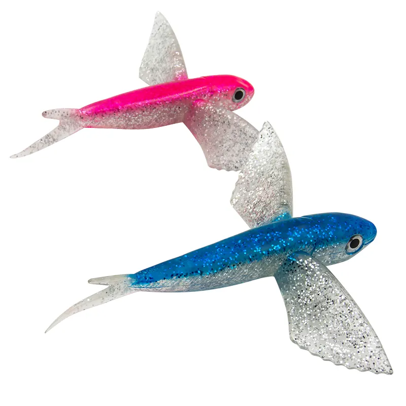 연약한 Flyfish 긴 큰 날개와 꼬리를 가진 빈 아랫배 태클 미끼 비행 물고기 가득 차있는 주문화 실리콘 Flyfish Sailfish 유혹