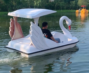 Bateau à pédales en forme d'animal requin, canard, cygne, flamant rose pour 2 ou 4 personnes, bateau à pédales en fibre de verre pour adultes, bateau à pédales cygne d'<span class=keywords><strong>occasion</strong></span> - Product Image 5