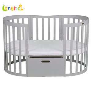 <span class=keywords><strong>Lettino</strong></span> per Neonati 4 in 1 Convertibile in Legno Massello, Nuovo Modello Ovale per Neonati - Product Image 3