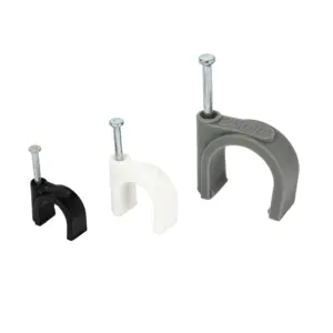 Wholesale Circle Cable Clip nail cable clamp factory manufacturer plastic clips PE PP high quality Round Cable Clips