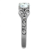 Yiwu Aceon proposition en acier inoxydable véritable haute clarté nouveaux bijoux de mariage Double coeur bande griffe ensemble Center grande bague en diamant