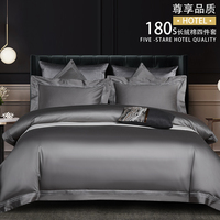 Parures de lit brodées en coton soyeux de qualité hôtelière, couleur et taille personnalisées, avec housse de couette et taies d'oreiller