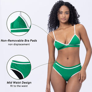 Lynmiss Manufacturing Bikinis <span class=keywords><strong>Maillot</strong></span> <span class=keywords><strong>de</strong></span> <span class=keywords><strong>bain</strong></span> d'époque pour femmes Ensemble <span class=keywords><strong>de</strong></span> maillots <span class=keywords><strong>de</strong></span> <span class=keywords><strong>bain</strong></span> menstruels à 4 couches - Product Image 2