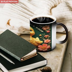 Tasse magique à induction thermique, noire givrée, 11 oz, en céramique, pour sublimation, cadeau - Product Image 3