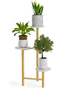 Support à plantes personnalisable à trois niveaux, étagère verticale intérieure/extérieure, présentoir en bambou suspendu. - Product Image 6