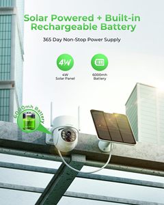 Năng lượng mặt trời an ninh máy ảnh ngoài trời không dây với 10 "10ch màn hình, 2 cam-kit, 360 ° Pan & Tilt,2K màu tầm nhìn ban đêm, 500GB HDD - Product Image 6