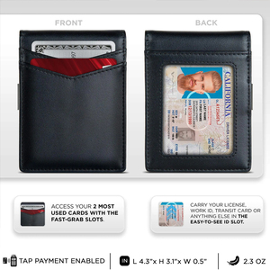 Tùy chỉnh người đàn ông của PU da tiền Clip ví da công suất lớn kiểm soát truy cập chủ thẻ RFID chặn Ví với clip - Product Image 6