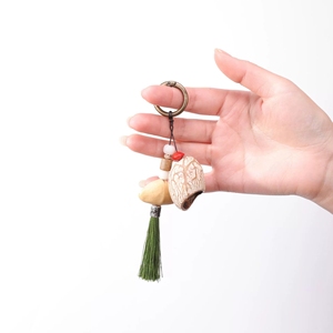 Wholesale Handcrafted Plant Fruit Shell Key Ring Pendant <b>Wind</b> <b>Chime</b> Retro Copper Loop Bodhi Bead Hanging Decor - Product Image 6