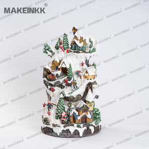 Decoración Navideña para el Hogar, Adorno <span class=keywords><strong>de</strong></span> Mesa con Luz y Música, Figura <span class=keywords><strong>de</strong></span> Osito <span class=keywords><strong>de</strong></span> Peluche en 3D, Pueblo Navideño - Product Image 4