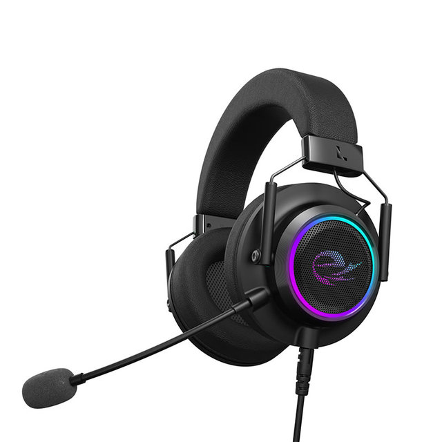 Hot Selling USB Wired Gaming Headset 50MM Drivers Active Noise-Canceling RGB Lighting IPX-2 Waterproof Microphone for PC/Laptop