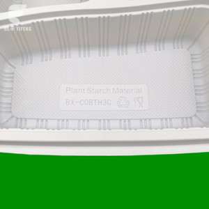 Fiambrera Biodegradable desechable de maíz, caja de almuerzo con tapa para restaurante - Product Image 5