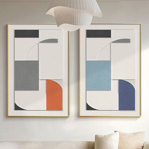 Opera d'Arte Moderna con Linee Geometriche Astratte, Decorazione Murale per la Casa, Pittura a Rilievo Stereoscopica 3D Fatta a Mano, Quadro Decorativo Minimalista - Product Image 2