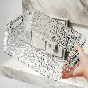 Desktop Storage Box 6L Glacier Pattern Uncapped Stackable For Bathroom Kitchen Cosmetics Makeup Organizers - Product Image 4