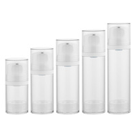 Flacon pompe airless transparent en AS de 50ml, 80ml, 100ml, 125ml, 150ml – Contenant cosmétique vide rechargeable pour lotion et sérum – Vente en gros