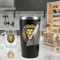 Autocollant personnalisé UV DTF, étiquette en cristal, décalcomanie imperméable, autocollant logo métallique pour bouteille en verre, tasse, emballage cosmétique